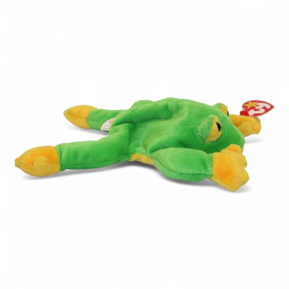 Ty Beanie Baby Retired 1997 Smoochy The Frog Plush Toy Green & Yellow Collectibl - Picture 5 of 9